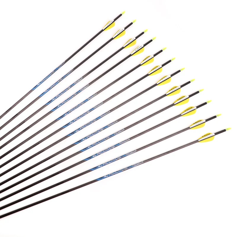 12pcs ID 4.2mm Pure Carbon Arrow Spine 300 350 400 500 600 700 800 900 1000 For Archery Recurve/Compound Bow Hunting Shooting