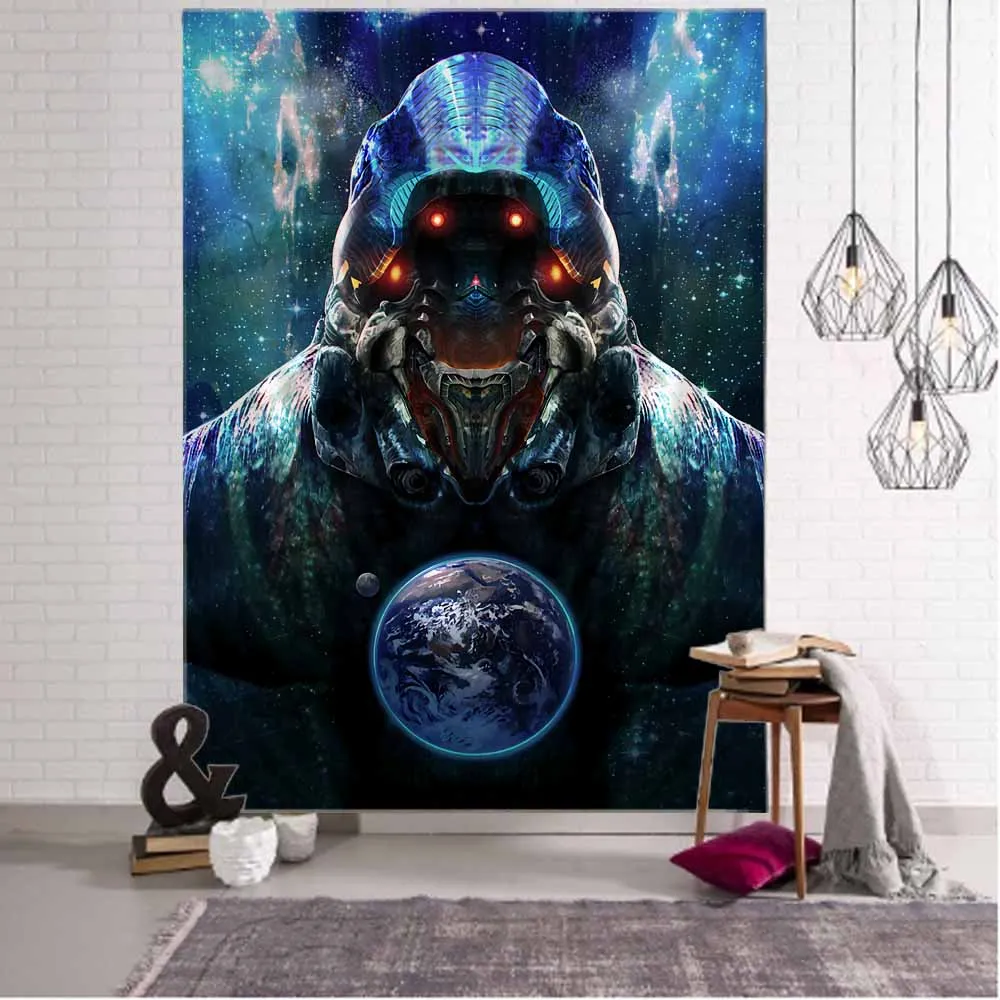 

Psychedelic starry tapestry wall hanging astronaut fantasy cartoon witchcraft boho hippie mandala kawaii room home decor