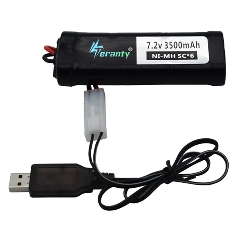 7.2V 5000mAh SC Ni-MH battery and 7.2v charger for RC toys tank car Airplane Helicopter With Tamiya Connectors 1/16 7.2v battery