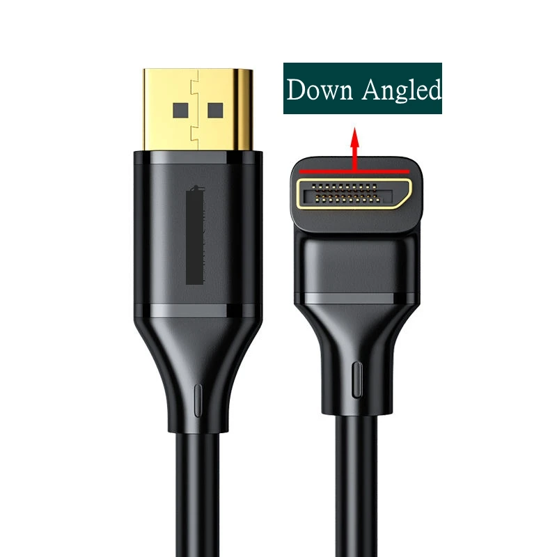 Displayport 1.4 cable 90-degree Angled Displayport cable 144Hz/4K 8K/60Hz Displayport male to Displayport 1.4 male cable 1M 3M