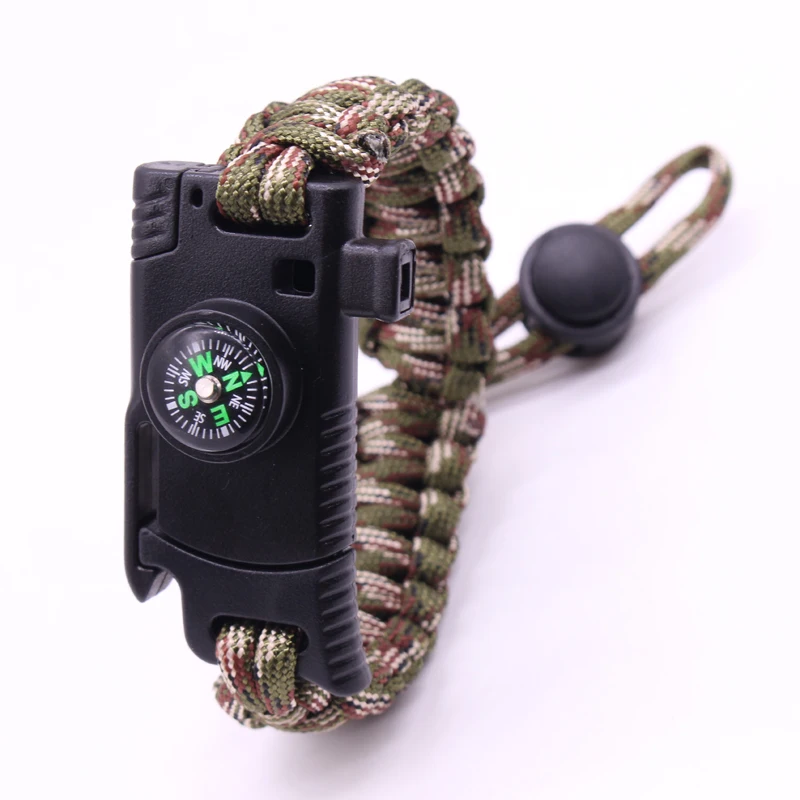 Adjustable Outdoor Bracelet Outdoor Camping Paracord Parachute Rope/Cord Emergency Survival Bracelet Sport Charms For Men