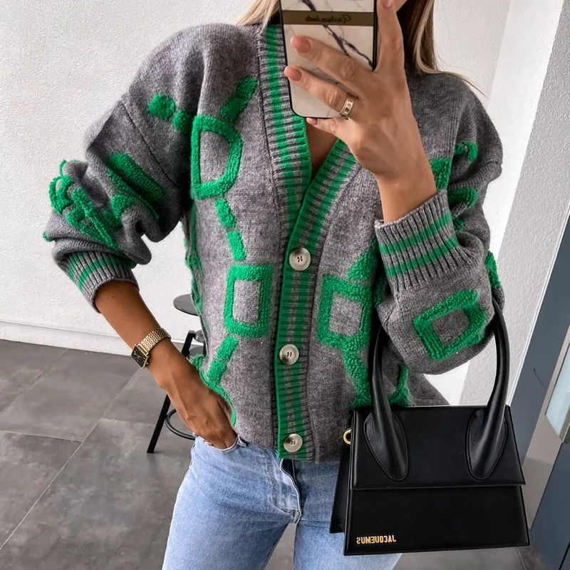 GACVGA Autumn Winter Knitted Button Loose Cardigan Sweater Women Long Sleeve Top Oversized Sweaters Warm Sueters Coat Streetwear