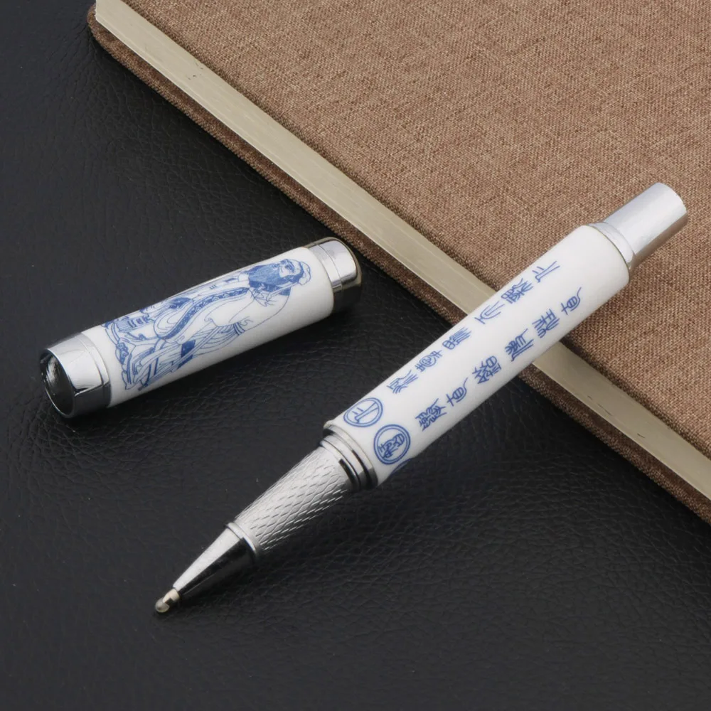 Ceramic Roller Ball Pens Blue And White Confucius Portrait Stationery Office School Supplies Writing