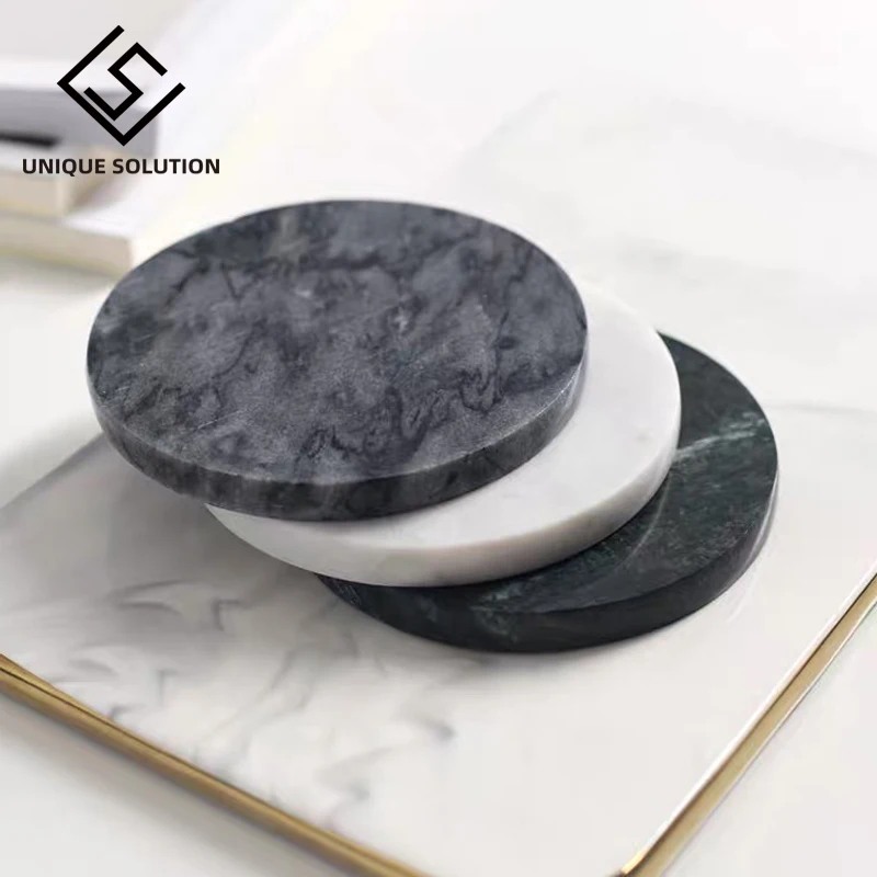 Creative luxury marble ceramic coaster drink cup coffee pad tea mat dining table placemat dining table decoration 1PCS