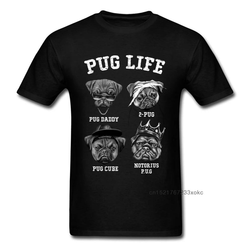 Really Funny Pug Life 2018 Men T Shirt Daddy 2-pug Notorious Cube Family T-shirt Funny Animals Printed Hipster Clothing