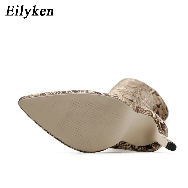 EilyKen New Design High Heels Over The Knee Boots Woman Shoes Sexy Pointed Toe Stilettos Serpentine Botas Largas Mujer