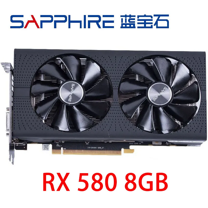 

SAPPHIRE RX 580 8GB 2048SP Video Card 256Bit GDDR5 Graphics Cards for AMD RX500 series RX580 8GB Cards DisplayPort HDMI DVI Used