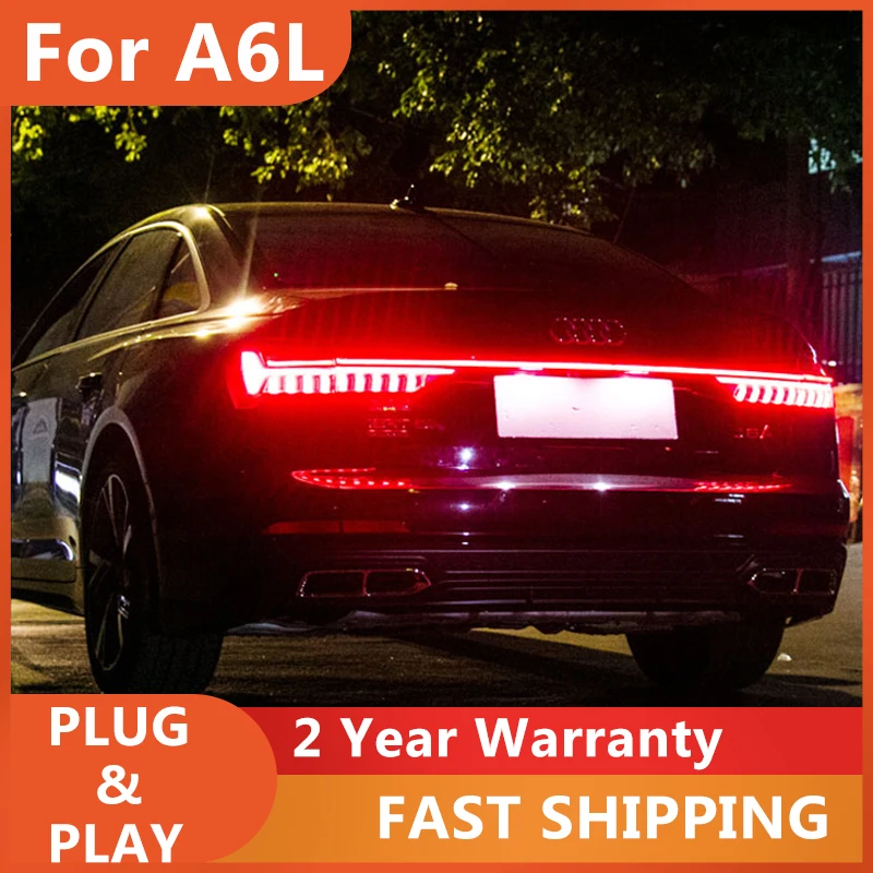 

Задний фонарь для Audi A6 2019-2021 A6L C8, задний фонарь DRL, противотуманный тормоз, указатель поворота, задний ход