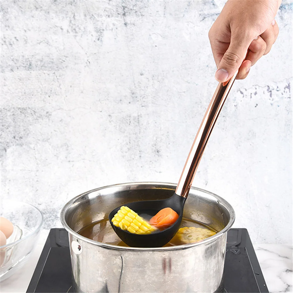 Cooking Tools Kitchen Utensils 10/11pcs Set Rose Gold Stainless Steel Handle Silicone Nonstick Pan Heat Resistant Kitchen Tools