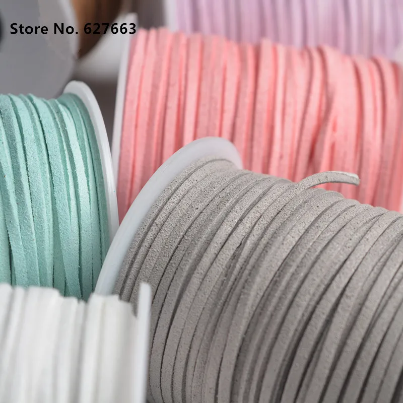 50yards Flat Faux Suede Korean Velvet Leather Cord DIY Lace Rope Thread For Jewelry Making Decorative Handicrafts