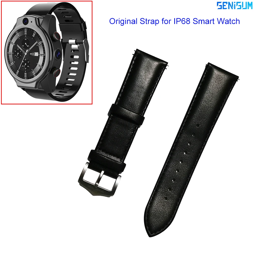 

IP68 Rogbid Brave Bro Original Replacement Strap Genuine Leather Silicone Belt For Smart Watch 24mm width