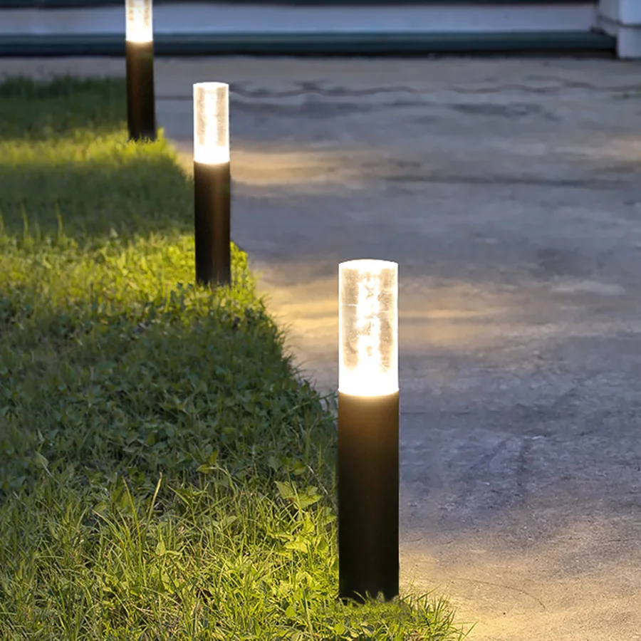 

Acrylic Bubbles Pole Pillar Lawn Lamp Outdoor Garden Landscape Light Villa Pathway Standing Post Light Patio 7W Bollard Light