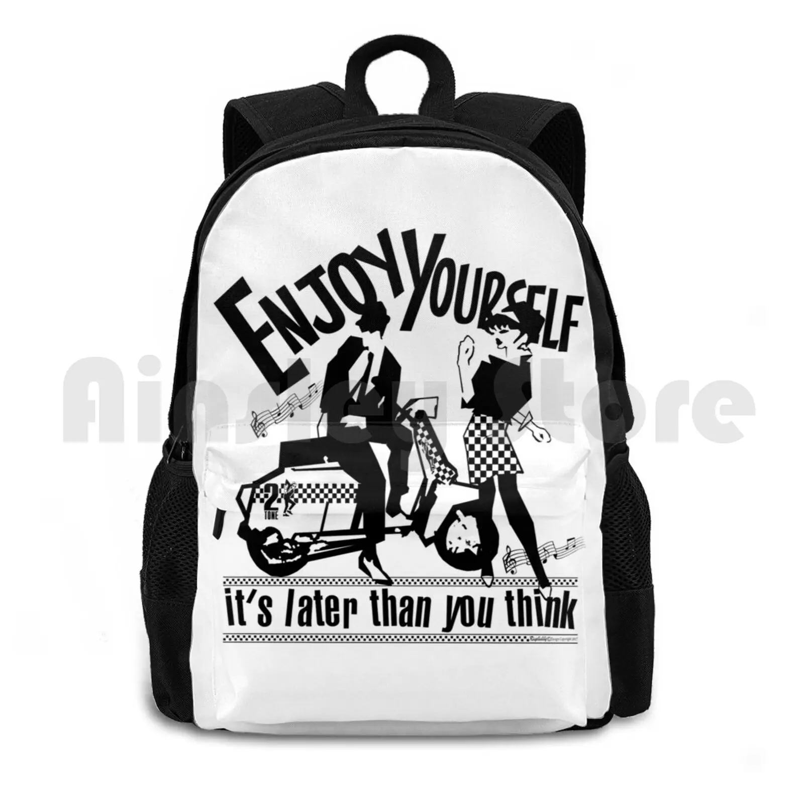 It's Later Than You Think Outdoor Hiking Backpack Riding Climbing Sports Bag Ska 2 Tone Reggae Skank Ska Music 2 Tone Music