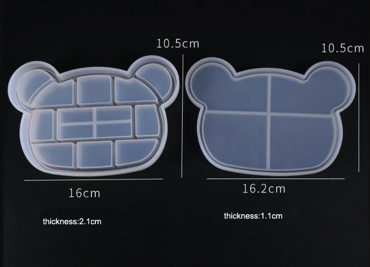 クマのリボン、リンゴ、花、蝶の収納ボックス、樹脂シリコンモールド、ジュエリー製作DIYツール、UVエポキシ樹脂ボックスシリコンモールド