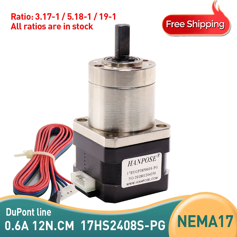 

0.6A 12N.CM 17HS2408S-PG Extruder Gear Stepper Motor Ratio Planetary Gearbox Nema17 Step Motor for 3D printer