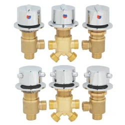 Bathtub Tap Brass Switch Control Valve Cold&Hot Shower Mixer Faucet Split 2 Way Water Divide Bathroom Cabinet Crane