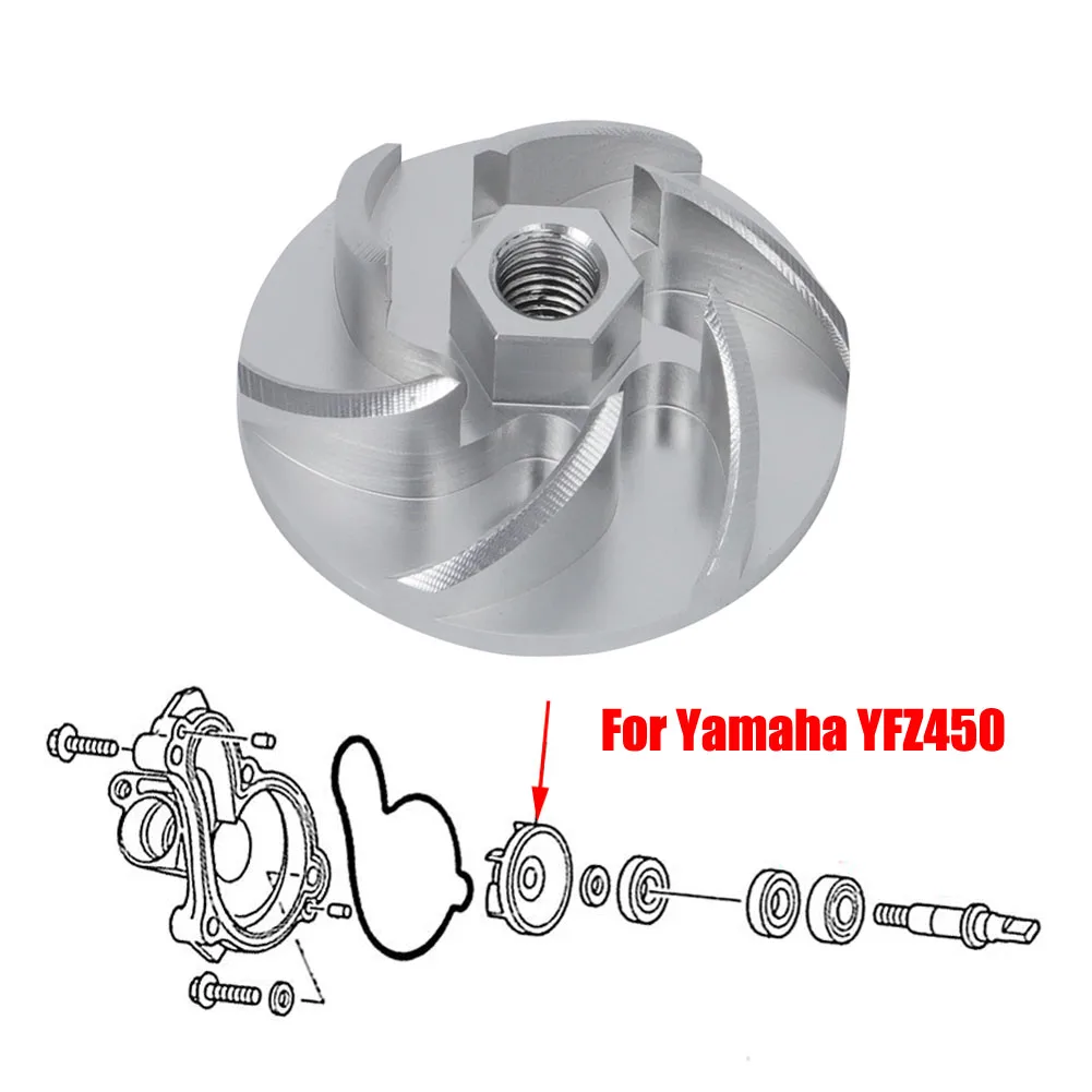 Aluminiowy wirnik pompy wodnej ATV do Yamaha YFZ450 YFZ 450 YZ250 YZ400 YZ426F YZ450 450F WR400F WR426 WR450