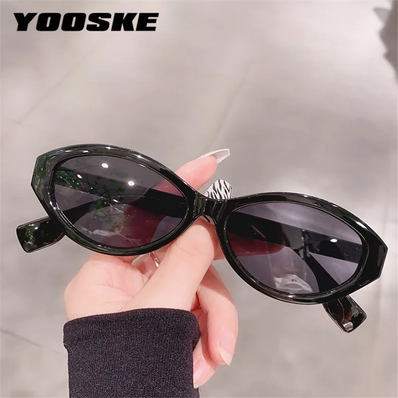 YOOSKE Small Oval Sunglasses Women Fashion Y2K Sun Glasses Men Vintage Brand Designer Round Eyewear Ladies Shades UV400