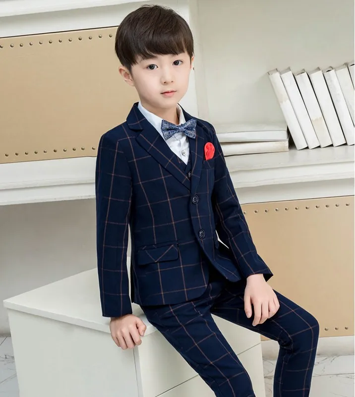 

Flower Boys Blazer + Pants 2PCS Formal Suit School Kids Weddings Party Tuxedos Prince Boys Gentlemen Birthday Dress Costume