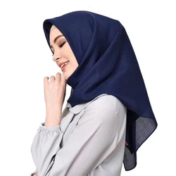 High Quality Malaysian Ladies Hijab Scarf Solid Color Cotton Oversize Square Scarf Muslim Shawls and Wraps Hijabs Foulard Femme