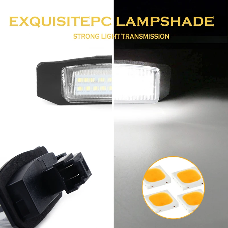 2Pcs No Error LED Number License Plate Lights Lamp Auto Parts For Mitsubishi Eclipse 1 2 3 4 Lancer Sportback Outlander 1 2 3 XL