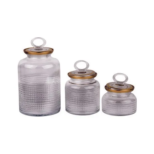 Aryıldız 60004-1 Daisy 3 Piece Glass Jar Set