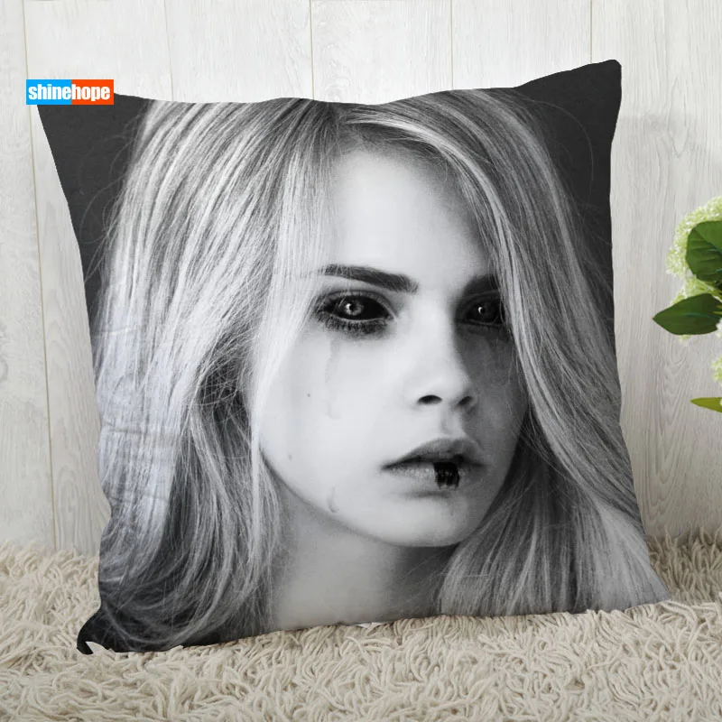 Cara Delevingne Pillow Cover Customize Star Pillowcase Modern Home Decorative Pillow Case For Living Room 45X45cm,40X40cm