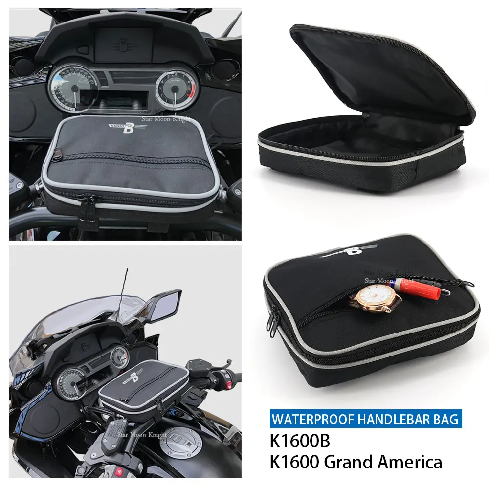 

For BMW K1600B K 1600 B 1600B K1600 B GA Grand America Motorcycle Handlebar Bag travel Tool bag Nylon waterproof storage bag