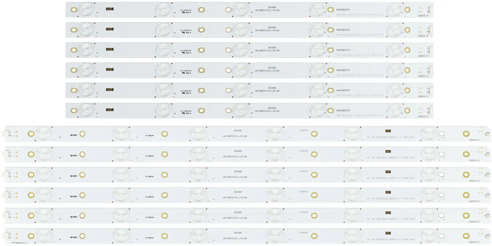 

12pcs LED Backlight Strip For LED50C2080I LED50C2000I 50J2S L50A300M LE50H508 LB50010 50C2000 LB-C500F13-E2-L-G1-LD5 LD6