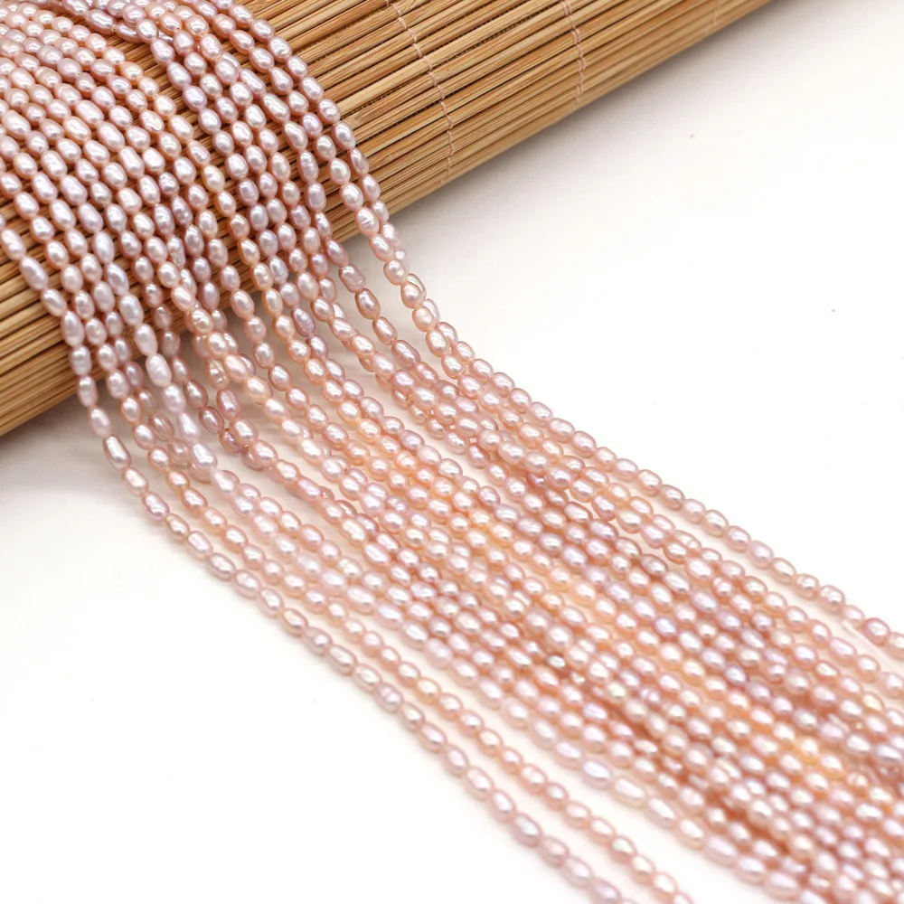 Natural Freshwater Pearls Bead 2.5-3mm Small Rice-shaped Pearl Beads for Jewelry Making DIY Necklace Bracelet Accessories Gift