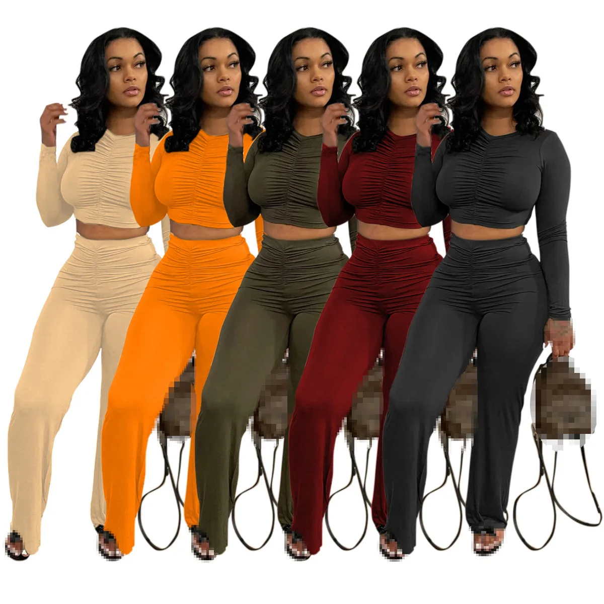 

2 Piece Sets Women Outfits Two Piece Set Women Pants Sets Tops Women Nice Wholesale Two Pieces Set Tracksuit Female Pants Suits