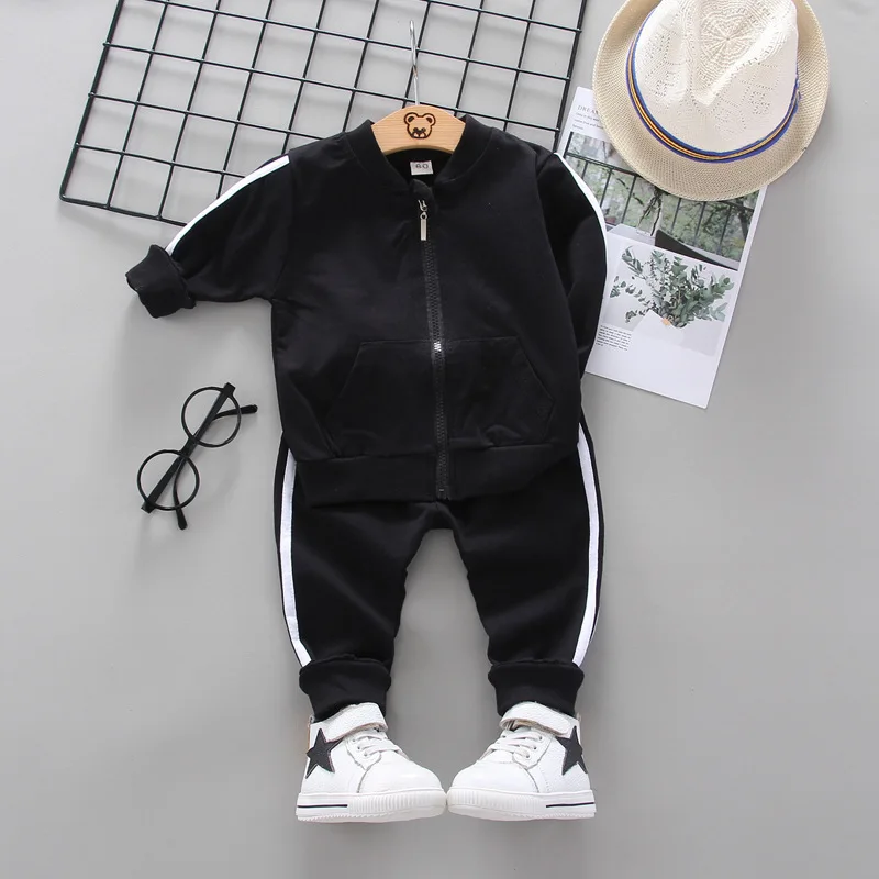 Spring Autumn Children Cotton Clothes Baby Boys Girls Sport Zipper Jacket Pants 2pcs/Set Kids Toddler Fashion Casual Tracksuits