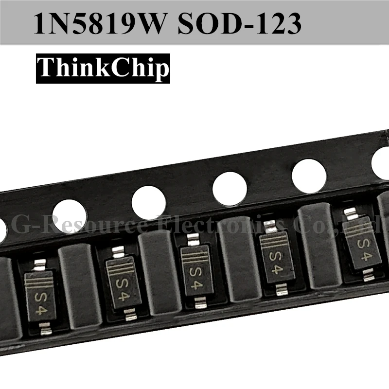 صمام ثنائي شوتكي طراز 1N5819W SOD-100 123 SMD, 1N5819 (بمناسبة S4) SD103AW ، 1206 قطعة