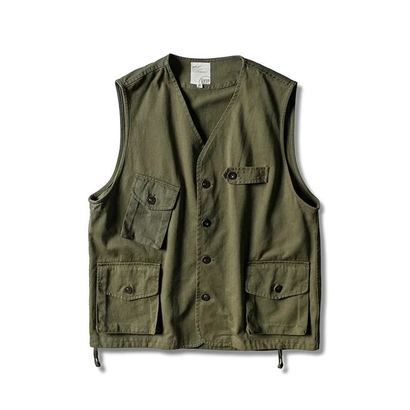 

fashion tactical vest men army green jacket military style casual high quality coat summer harajuku vests male with many pockets