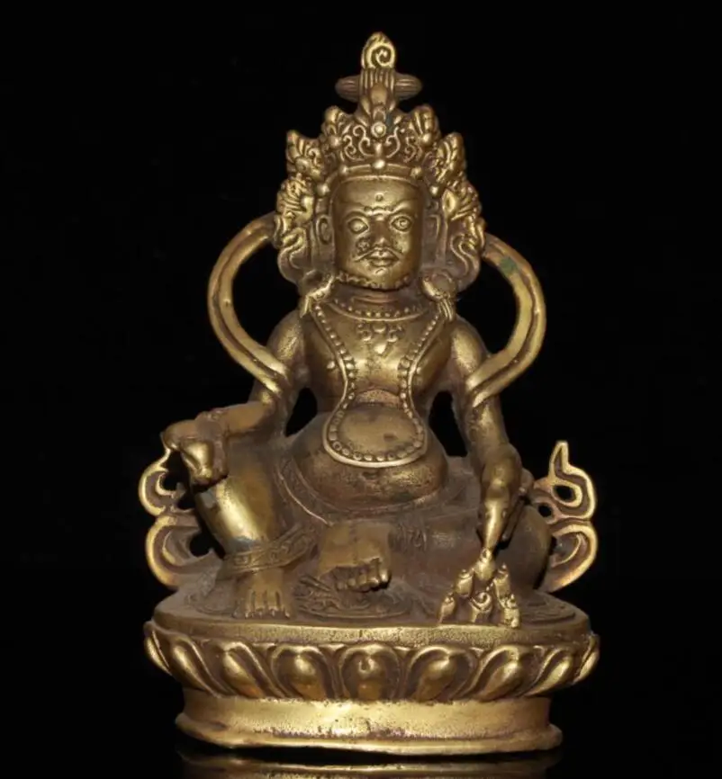 China brass god of wealth Buddha crafts statue