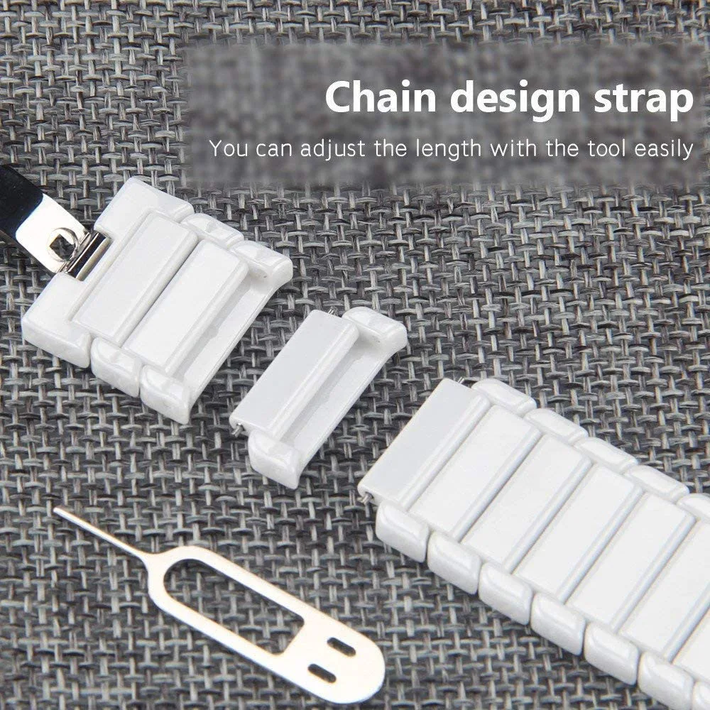 White Ceramic Strap for Apple Watch SE Band 38mm 42mm 44mm 40mm Bracelet Replacement for iWatch 6/5/4/SE/3 Wristband Luxury