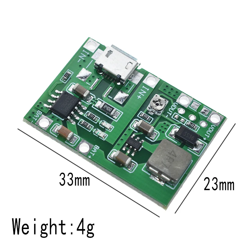 WAVGAT Lithium Li-ion 18650 3.7V 4.2V Battery Charger Board DC-DC Step Up Boost Module TP4056 DIY Kit Parts