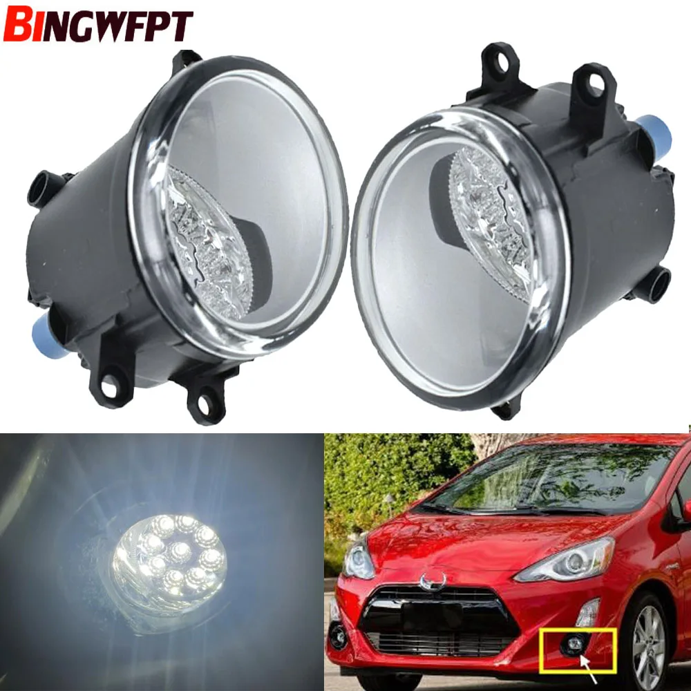 2PCS Super Bright LED Fog Light Left Right H11 Socket Lamps For Toyota Prius C 2012-2013 For Toyota Prius V 2012-2014