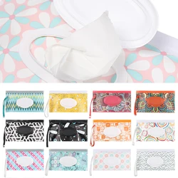 Sac de lingettes à rabat portable pour poussette, boîte à mouchoirs pour bébé, poudres cosmétiques mignonnes, étui de transport extérieur, 1PC