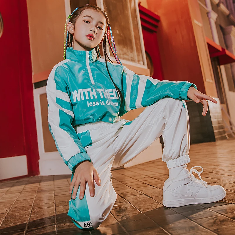 New Hip Hop Dance Costumes Kids Stage Performance Clothing Children Modern Street Dancing Wear Girls Jazz Outfits