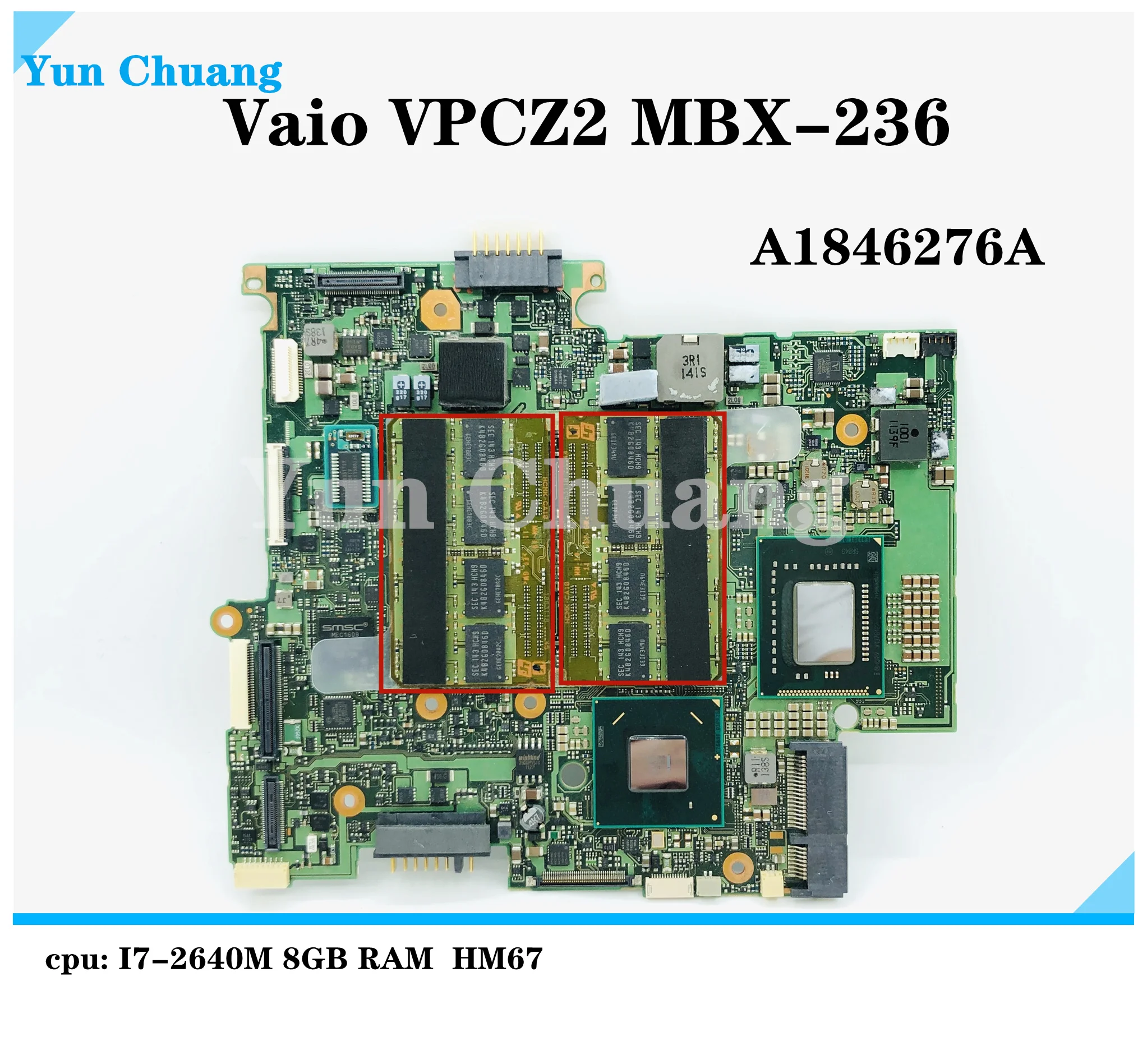 

MBX-236 A1846276A Mainboard For SONY Vaio VPCZ2 MBX-236 Laptop Motherboard With i7-2640M CPU 8GB-RAM 100% tested good