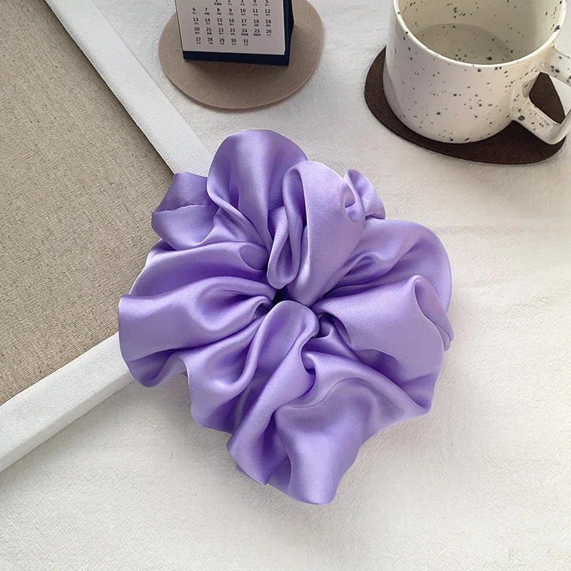 New Oversize Scrunchie Solid Color Satin Hair Accessories for Women Elastic Hair Band Ponytail Holder Ties Rope Hair Accessories