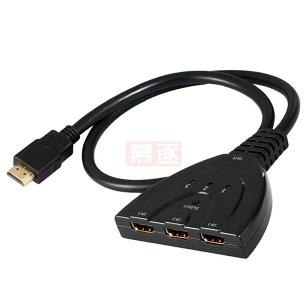 สวิตช์สลับที่รองรับ4K * 2K MINI 3พอร์ต HD ตัวแยกสัญญาณ HD พอร์ต3 in 1อะแดปเตอร์ฮับวิดีโอสำหรับ DVD HDTV Xbox PS3 PS4