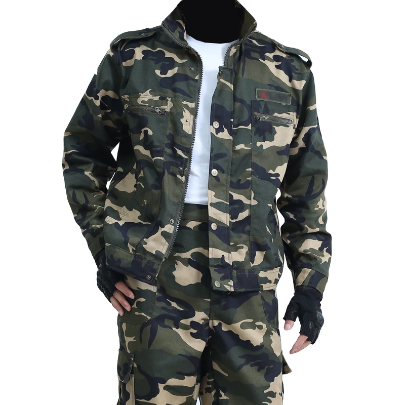 Outdoor Camouflage Overalls Spring And Autumn Training Suits Wear-resistant Auto Repair Labor Insurance Suits