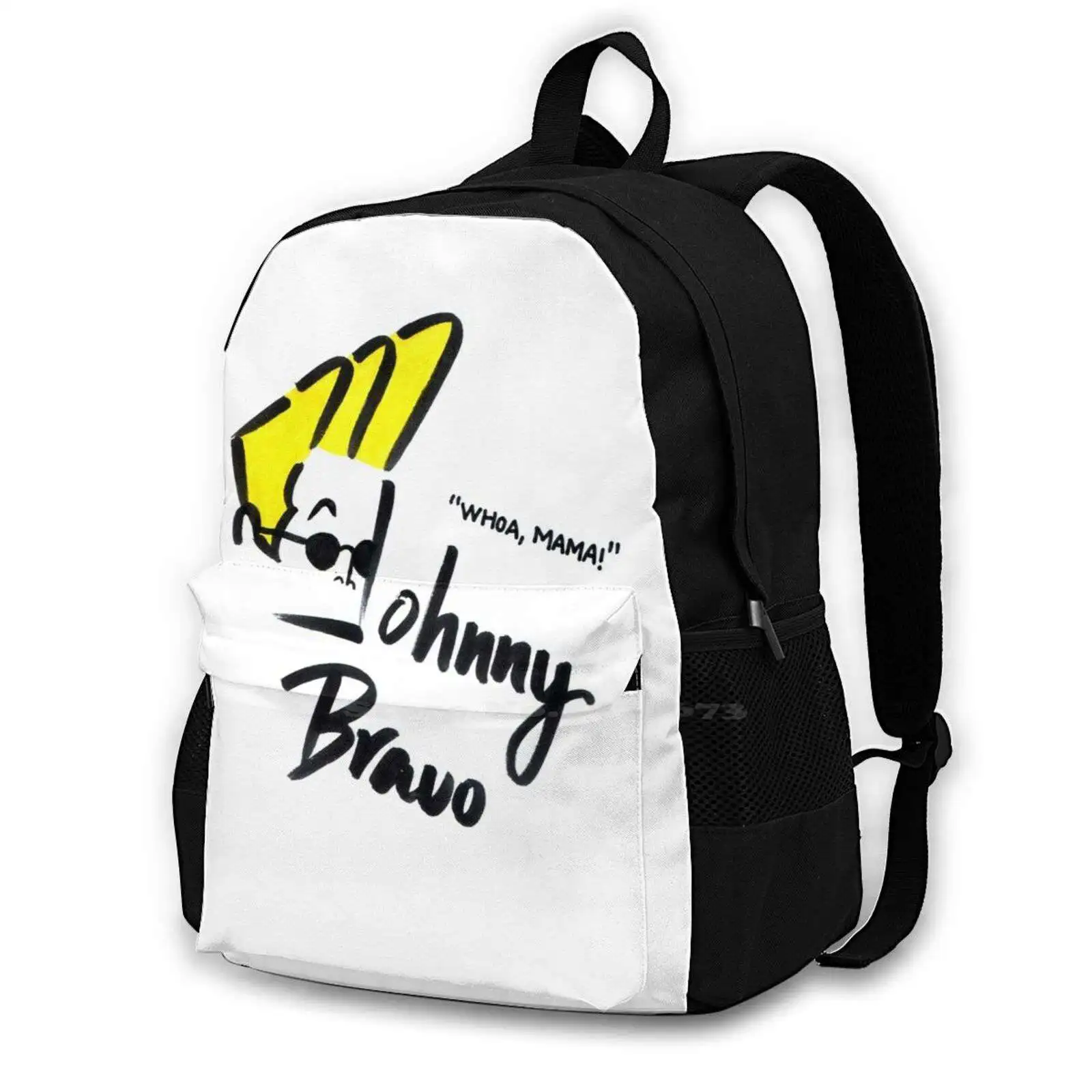 Johnny Bravo New Arrivals Unisex Bags Casual Bag Backpack Johnny Bravo Cartoon Tv Cartoon Character Childhood Brush Lettering