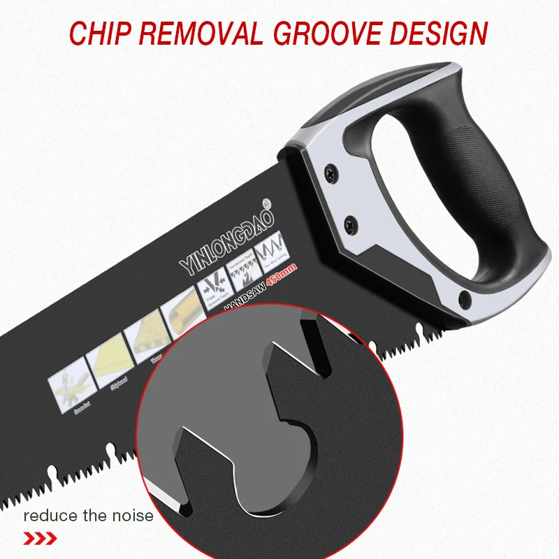 DTBD Heavy Duty Extra Long Blade Hand Saw สำหรับไม้ Camping, DIY ไม้เลื่อย Hard ฟันเลื่อยพับสวนเครื่องมือ