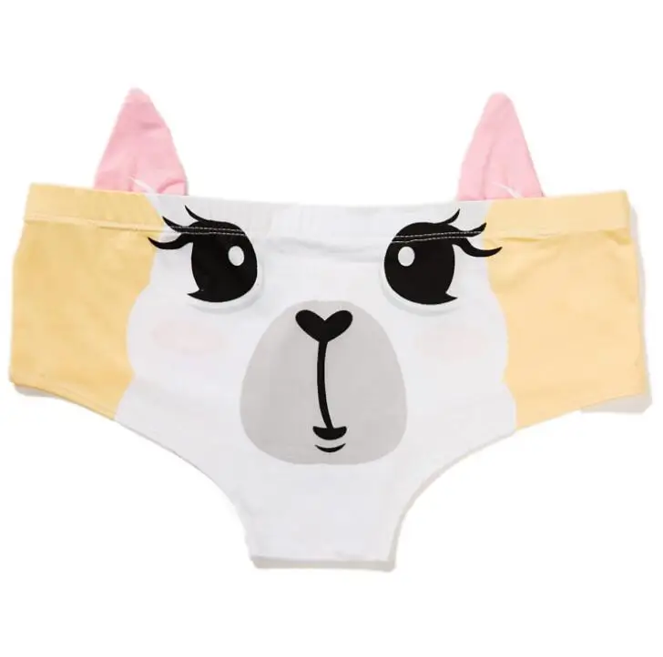 womens panties with a dog Cute Animals Pattern Panties 3D Printing Pig Cat Cute Briefs Bull Dog Cheetah with Ears Lift Up Waist