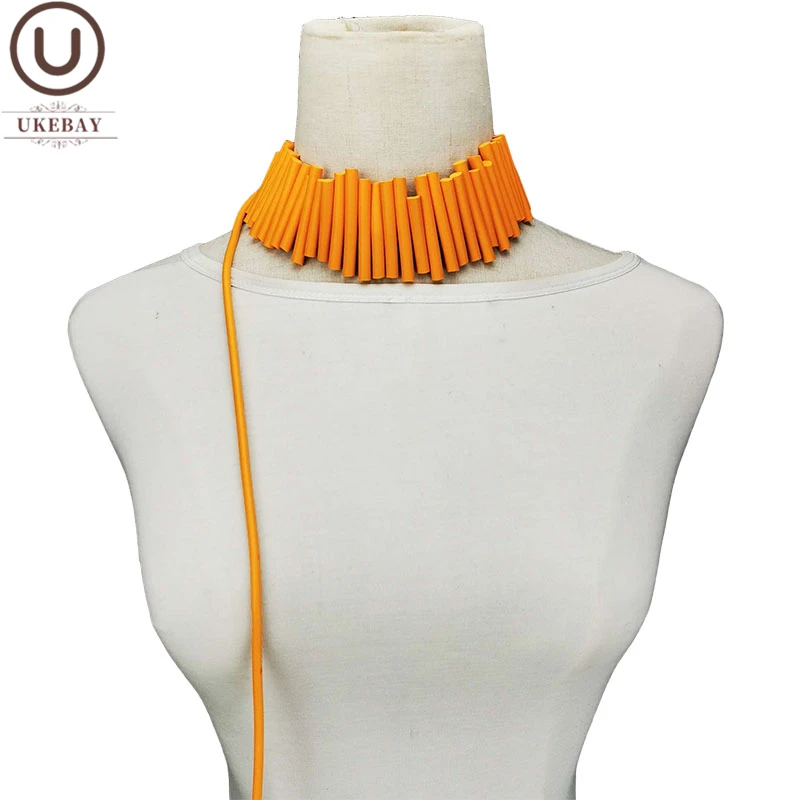 UKEBAY New Orange Choker Necklaces Women Gothic Necklaces Strange Design Different Wears Match Clothes Accessories Jewelry Chain