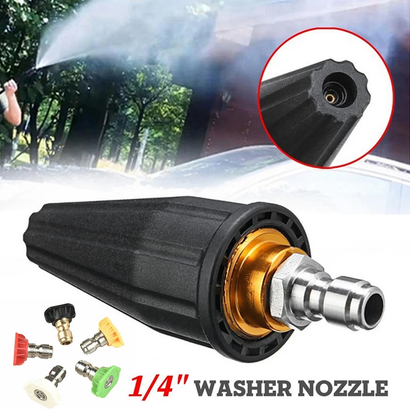 New 6pcs Pressure Washer Rotating Turbo Nozzle with 5 Spray Nozzle 2.5 PSI 1/4