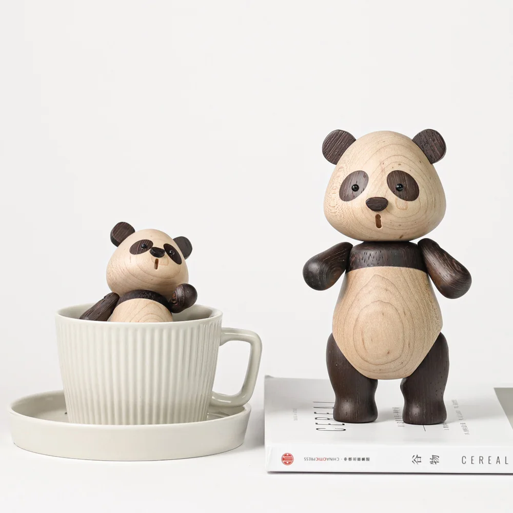 

Nordic Modern Wooden Panda Figurine, Cute Animal Wood Dolls,Home Desktop Decoration Accessories, Handicraft Toys, Creative Gifts